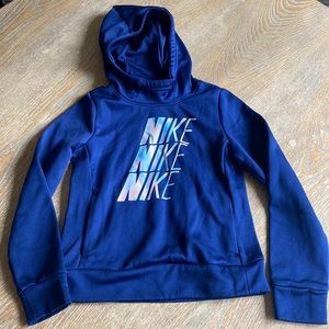 Nike girls blue hoodie dri fit sweater sz xs
